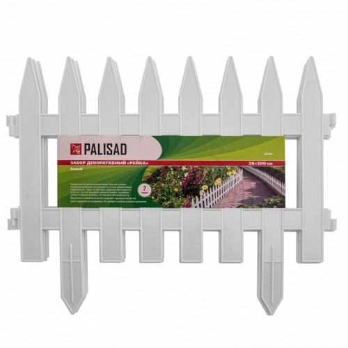 Забор декоративный "Рейка", 28 х 300 см, белый, Россия, Palisad
