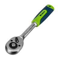 Ключ-трещотка 3/8", 45 зубьев, с быстрым сбросом, матовый хром Сибртех