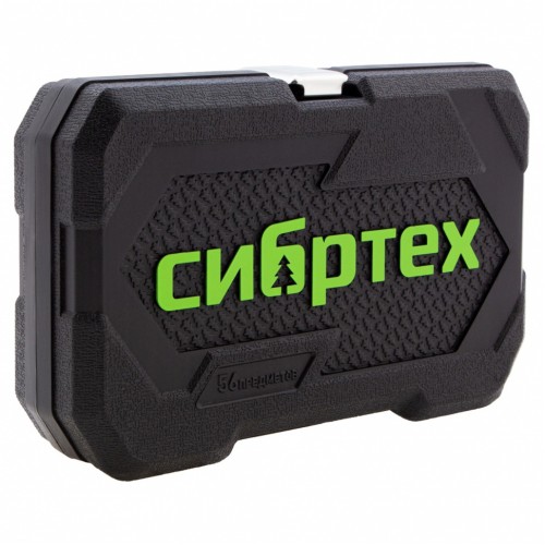 Набор инструментов 56 предметов, CrV, 1/4" Сибртех