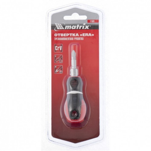 Отвертка комбинированная, SL6/PH2 х 38 мм, CrV, двухкомпонентная рукоятка Matrix