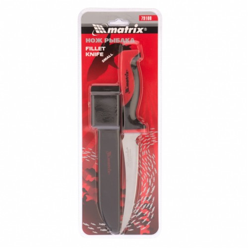 Нож рыбака "FILLET KNIFE" small, 150 мм, двухкомпонентная рукоятка, пластиковые ножны Matrix Kitchen