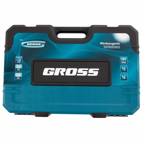 Набор инструментов, 1/4", 1/2", CrV, 120 зубьев, 101 предмет Gross