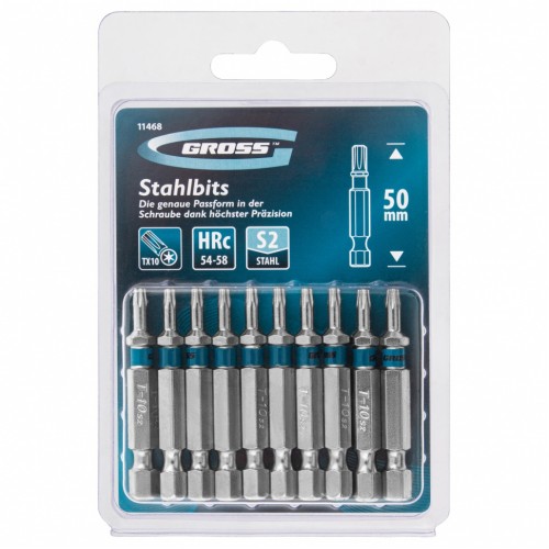 Бита Torx 10 х 50, сталь S2, 10 шт. Gross
