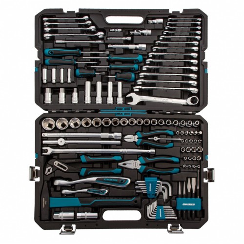Набор инструментов, 1/4", 1/2", CrV, 120 зубьев, 115 предметов Gross