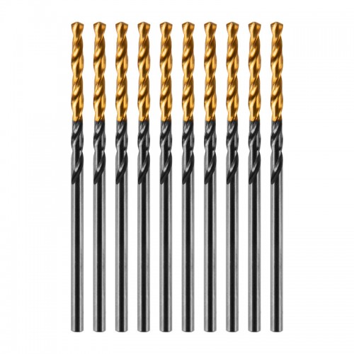 Сверло по металлу, 2 мм, HSS-Tin, Golden Tip, 10 шт. Denzel