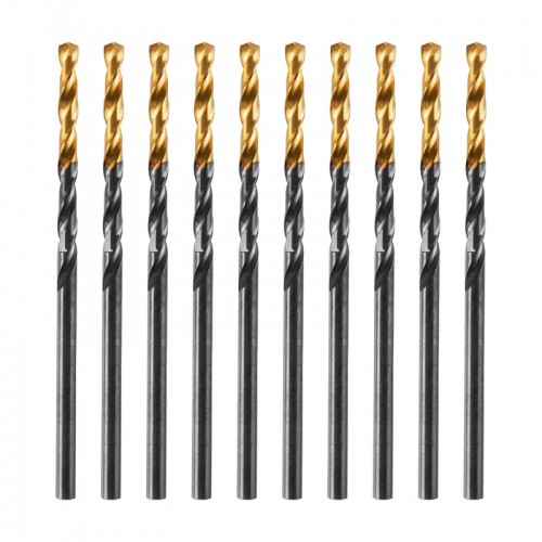 Сверло по металлу, 2,5 мм, HSS-Tin, Golden Tip, 10 шт. Denzel