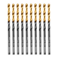 Сверло по металлу, 3 мм, HSS-Tin, Golden Tip, 10 шт. Denzel