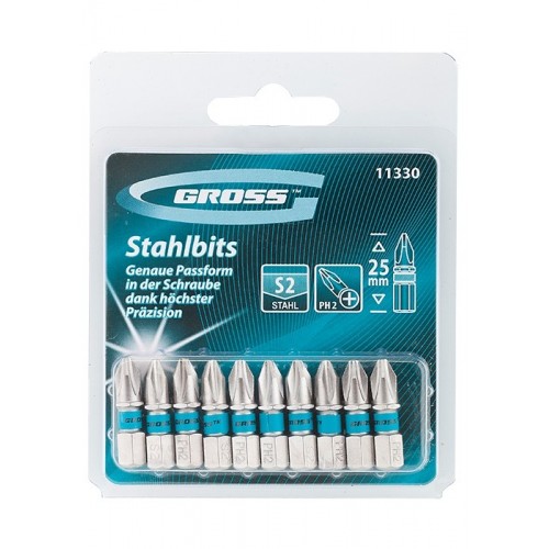 Бита РН2 х 25, сталь S2, 10 шт. Gross