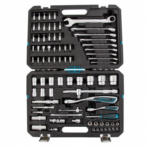 Набор инструментов, 1/4", 1/2", CrV, 120 зубьев, 82 предмета Gross