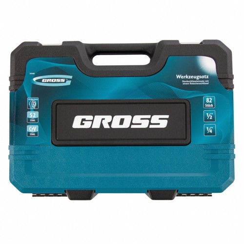 Набор инструментов, 1/4", 1/2", CrV, 120 зубьев, 82 предмета Gross