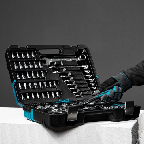 Набор инструментов, 1/4", 1/2", CrV, 120 зубьев, 82 предмета Gross