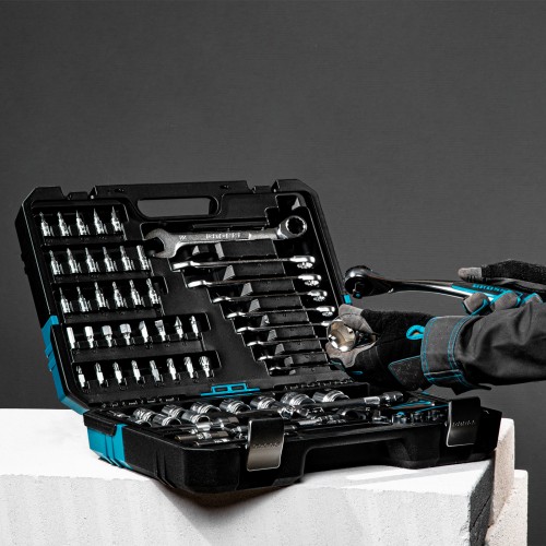 Набор инструментов, 1/4", 1/2", CrV, 120 зубьев, 82 предмета Gross