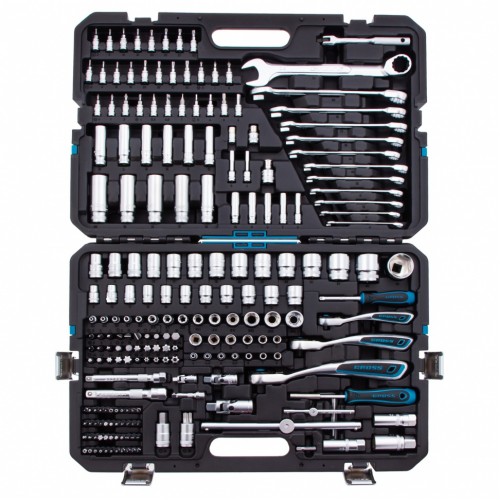 Набор инструментов, 1/2", 3/8", 1/4", CrV, 120 зубьев, 216 предметов Gross