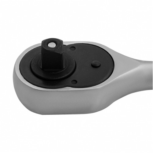 Ключ-трещотка 3/8", CrV, 72 зуба, с быстрым сбросом, матовый хром Stels