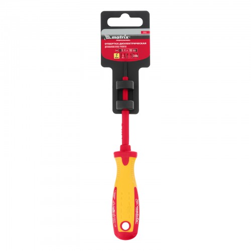 Отвертка Insulated, SL4 x 100 мм, CrMo, до 1000 В, двухкомпонентная рукоятка Matrix Professional