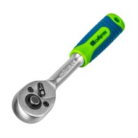 Ключ-трещотка 1/4", 45 зубьев, с быстрым сбросом, матовый хром Сибртех